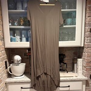 James Perse Army Green High-Low Maxi Dress
